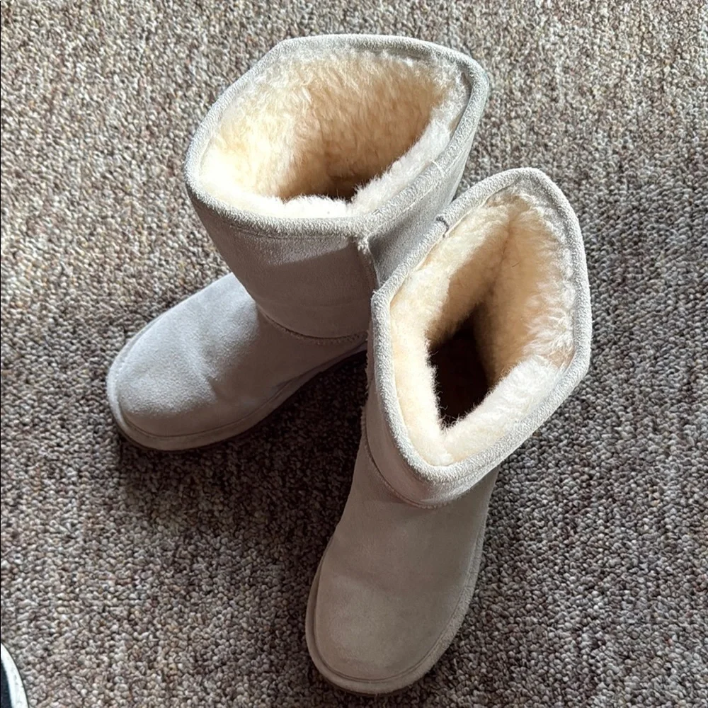 BearPaw Cream Mid-Calf Shearling Winter Boots